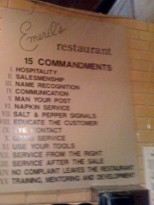 Emeril's 15 Commandments